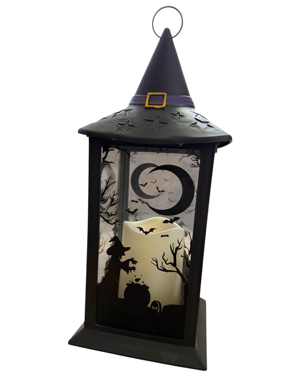 Halloween Witch Lantern w/fake flickering light from Witch’s Estate Sale